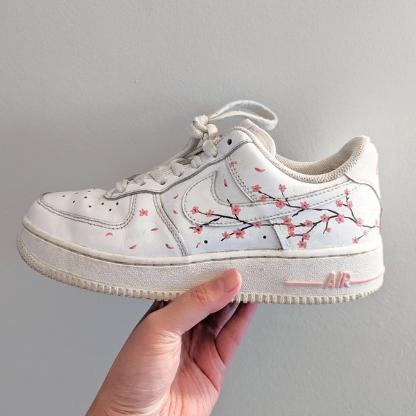 Nike Air Force 1 Custom | Cherry Blossom | Hand Painted Leather Acrylic