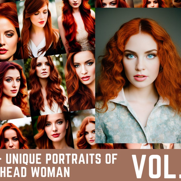 Plus de 50 portraits de haute qualité de REDHEAD WOMAN VOL3. Art numérique, portraits, peintures. Plus de 100 images bonus gratuites !