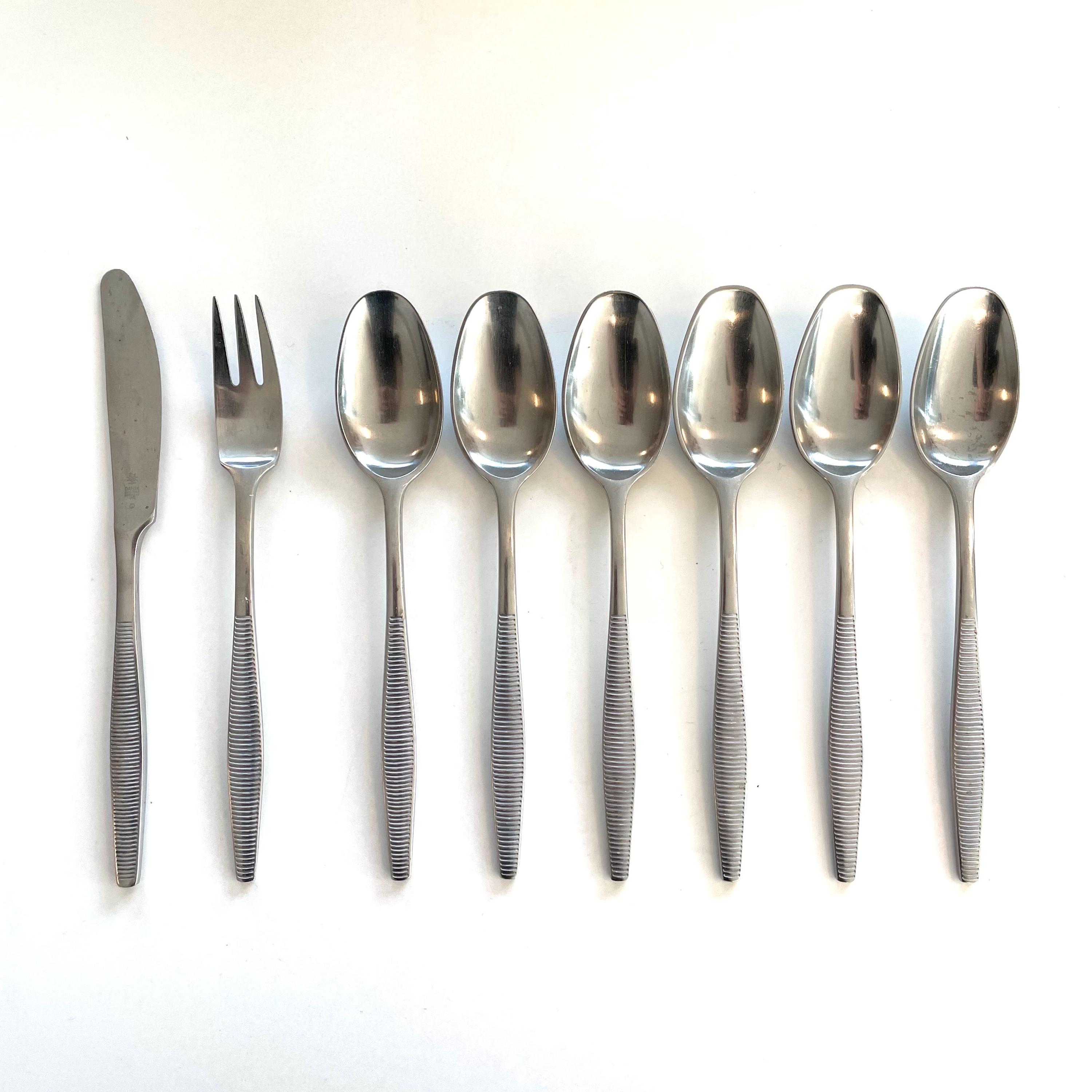 Jens Harald Quistgaard Vintage 1960er Jahre Design Besteck „Variation VI“ 8-teiliges Besteckset von Dansk Designs
