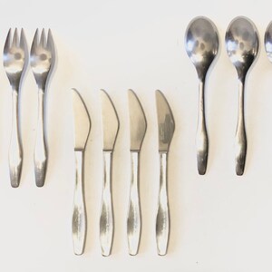 Set of Danish modernist DANA no. 58 cutlery in stainless steel design by Aage Helbig Hansen image 3