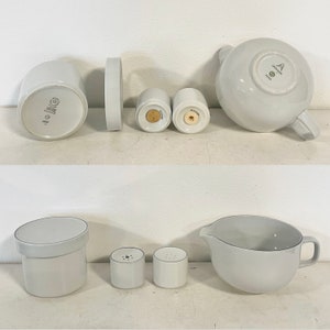 Royal Copenhagen mit century vintage BLÅKANT set with cups, plates, tray, salt&pepper, bowls and pitcher design from 1963 by Grethe Meyer image 7