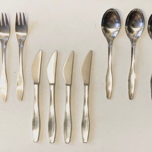 Set of Danish modernist DANA no. 58 cutlery in stainless steel design by Aage Helbig Hansen image 5