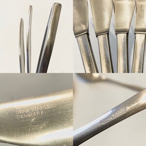 Set of Danish modernist DANA no. 58 cutlery in stainless steel design by Aage Helbig Hansen image 7