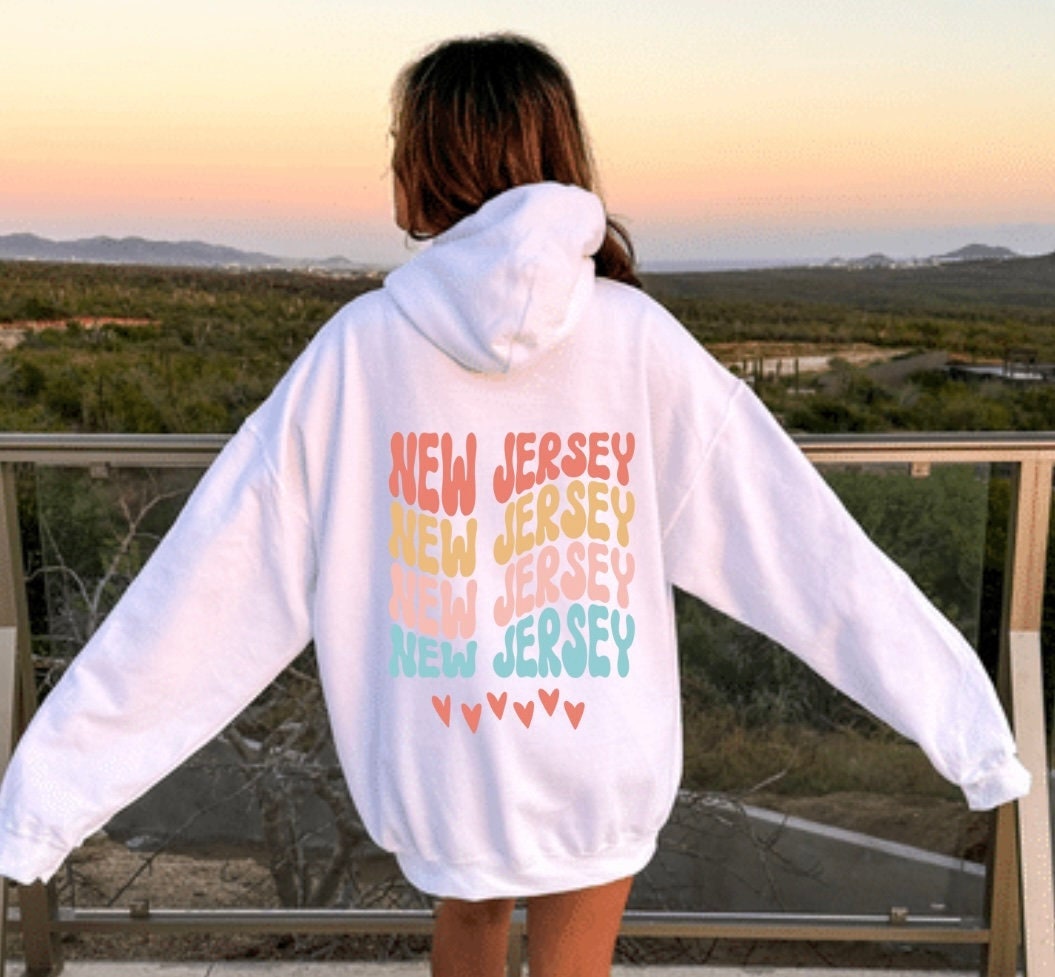 New Jersey Sweatshirt New Jersey Hoodie Vintage Retro New -  Israel