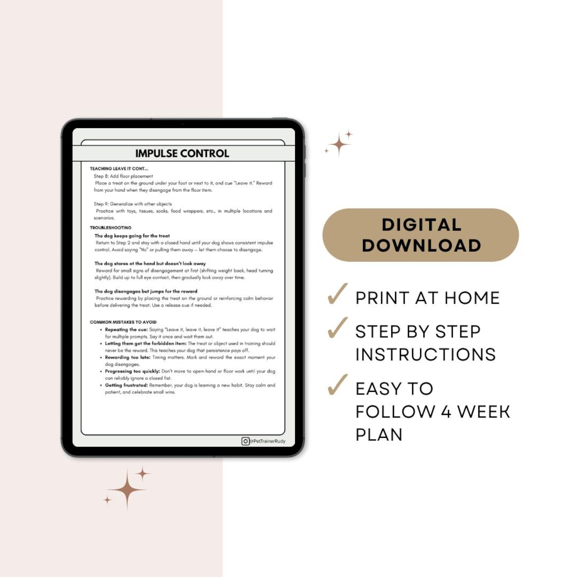 Dog Training Plan PDF: 4-week Impulse Control Program + Bonuses ...