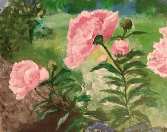 Original art Pink Peonies