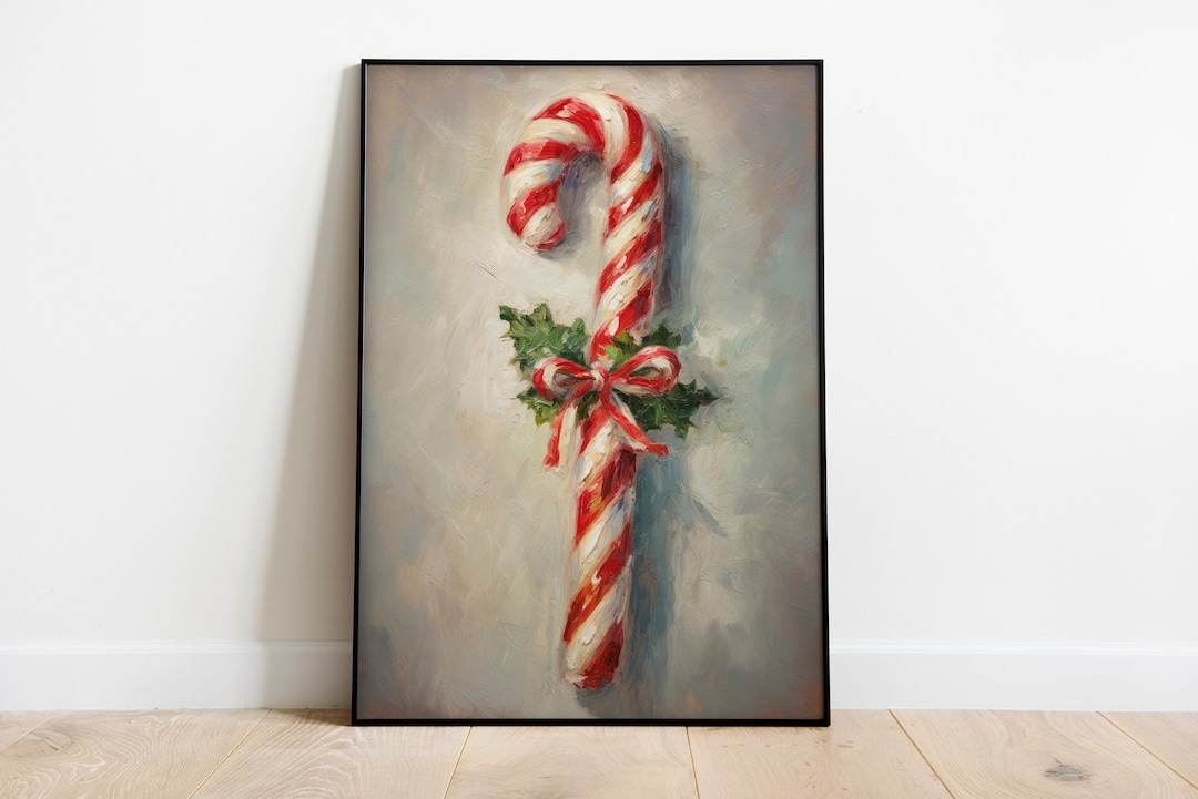 Rustic Christmas Wall Art Candy Cane Christmas Poster Etsy