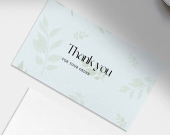 Crear tarjeta propia, tarjeta de visita de agradecimiento floral, plantilla, descargar, inserto de embalaje para envío, agradecimiento de embalaje,