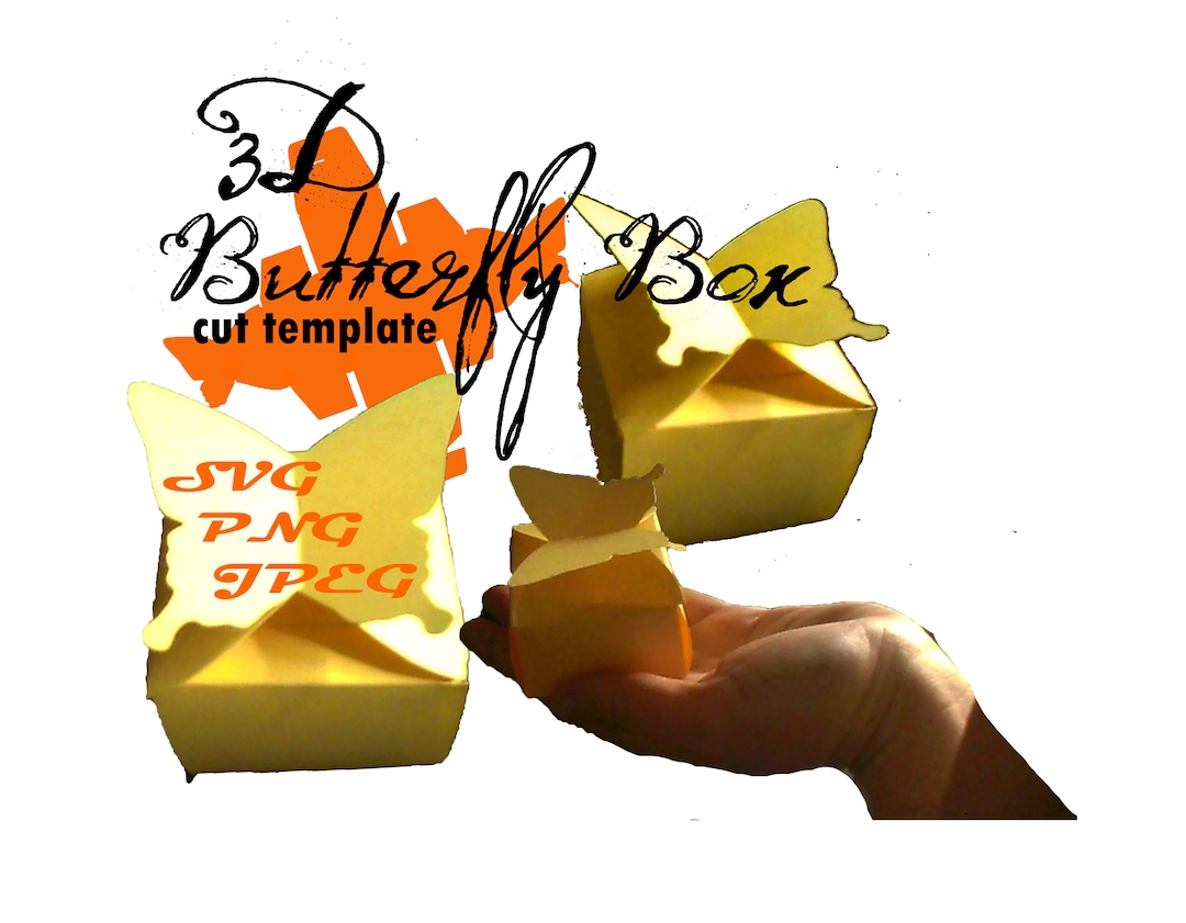 DIY 3D Papercraft Butterfly Box SVG/PNG Cut Template– Great for ...