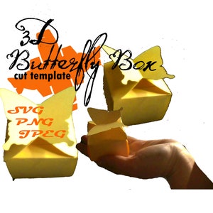 DIY 3D papercraft Butterfly Box SVG/PNG Cut Template – idealny na Walentynki, rocznicę, ślub, dla dziewczynki, urodziny lub baby shower
