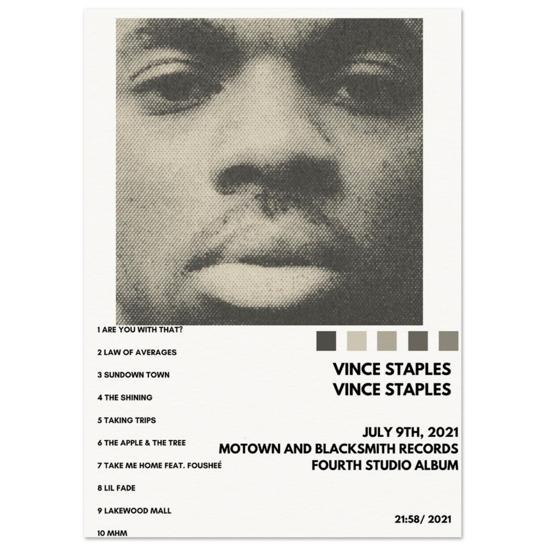 Vince Staples Album Poster Music Art Print Album Cover Etsy