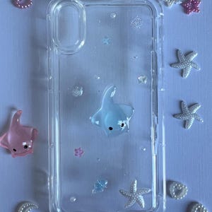 海の動物樹脂製電話ケース、暗闇で光る、チャーム樹脂製電話ケース、かわいいグリッターiPhoneアクセサリー、Kポップフォトカードホルダー