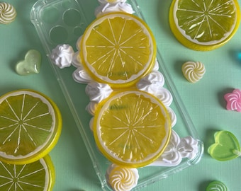 Decoden Lemon Phone Case, Kawaii Fruit, Custom Phone Model