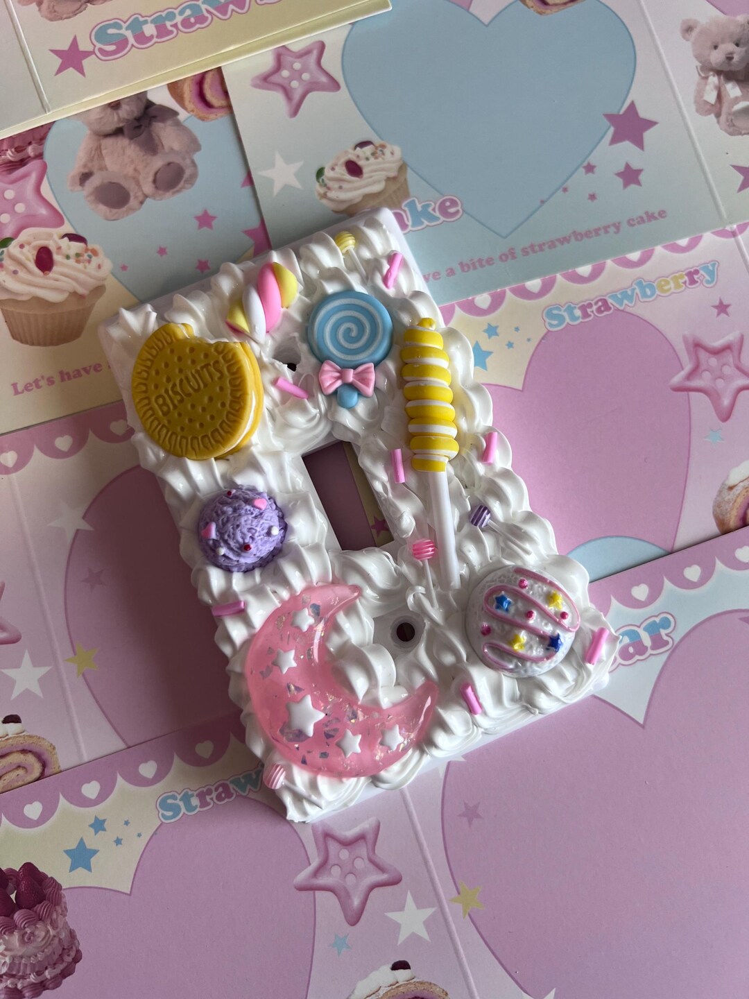 Decoden Kawaii Light Switch Cover Plate, Candy Land Themed, Wall Art ...