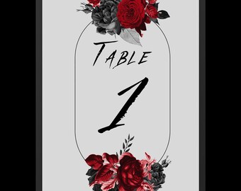 Red Rose Table Numbers
