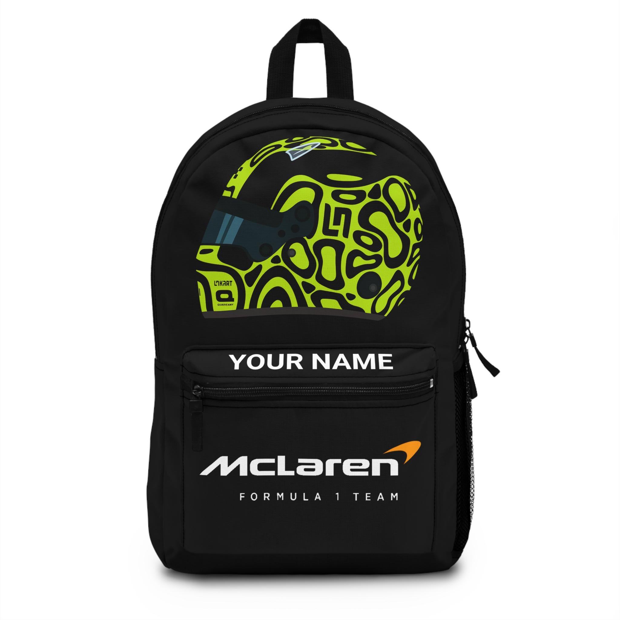 Personalized Lando Norris F1 Backpack, McLaren Formula 1 Bag, Racing Fan Gift, Sports Travel Bag, Christmas Gift for Him, Race Day Gear