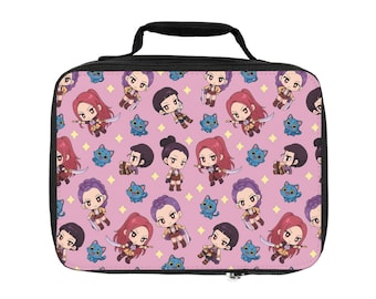K-Pop Inspired Demon Hunter Lunch Bag | Gothic Dark Fantasy Insulated Lunchbox | Cooler Tote for School, Work & Travel Fans