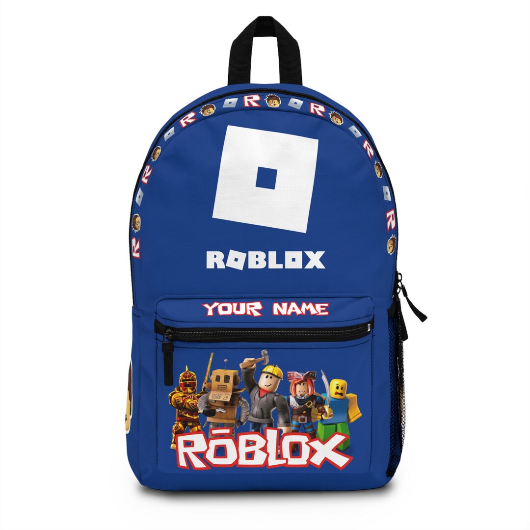 Roblox Roux Back Pack Personalized Roblox Backpack | Custom Name Backpack in Robux Design ...