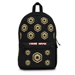 Personalisierter Roblox Rucksack | Personalisierter Namensrucksack im Robux Design | Sicher & Bequem für die Schule | Perfektes Geschenk für Roblox Fans