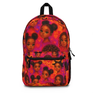 Beautiful Black Girl Backpack | African American Girl School Bag | Black Girl Magic Backpack | Cute Girls Backpack Gift