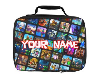 Roblox Lunch Bag - Personalized Gamer Lunchbox for Kids, Custom Roblox School Bag, Insulated Lunch Tote, Gaming Fan Gift for Boys & Girls