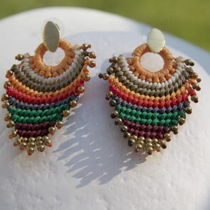 Handmade Woven Earrings, Colombian Wearable Art