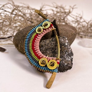 Handmade Macramé and Zamak Necklace Wearable Art