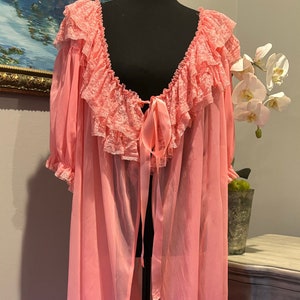 60s Bright Salmon Pink GYM Flirty Robe - Etsy