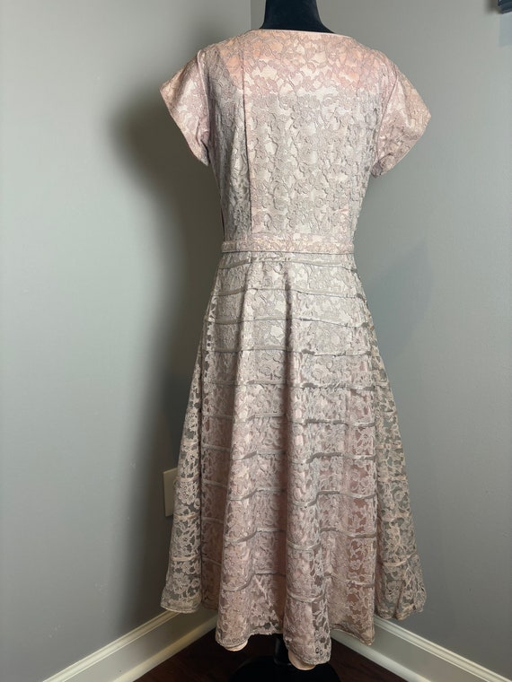 Gorgeous Vintage Lace and Satin Cocktail Dress - image 4