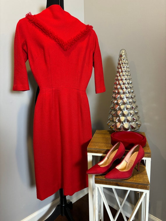 Mr. Kal Vintage Cherry Red Wiggle Dress