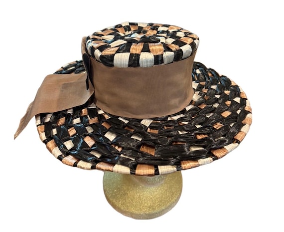 Vintage Schiaparelli Paris Woven Sun Hat