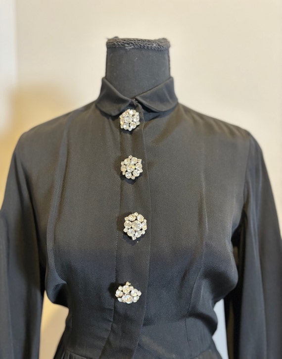 50's Black Cocktail Dress - image 4