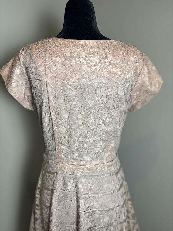 Gorgeous Vintage Lace and Satin Cocktail Dress - image 3