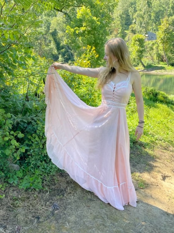 Pink 70s Gunne Sax Dress