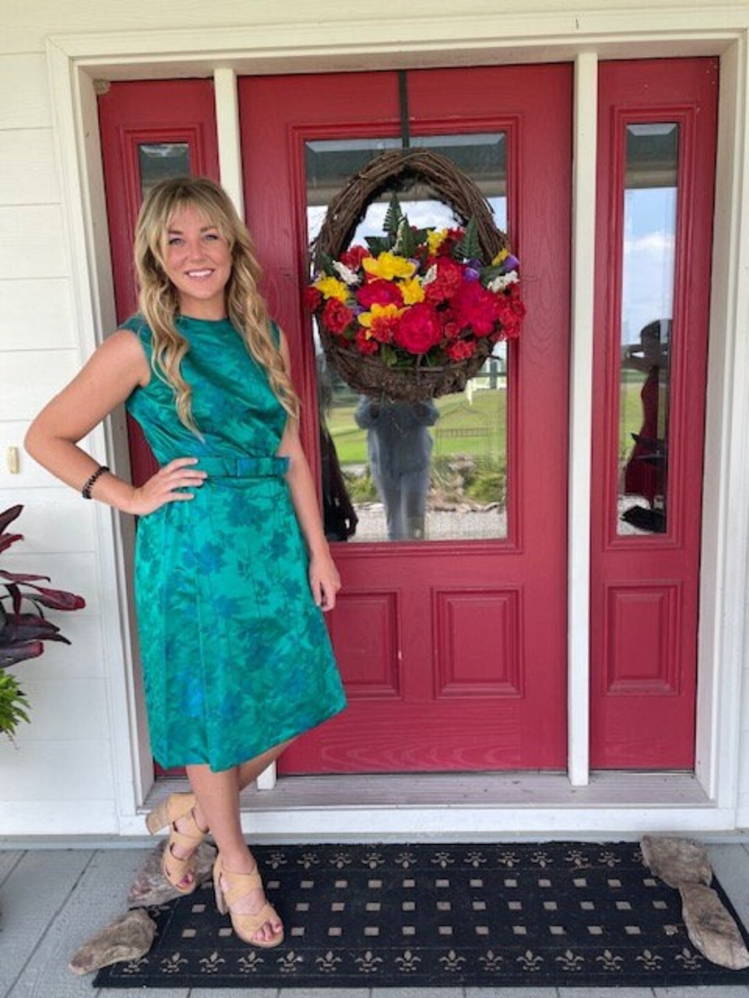 Vivid Emarald Green Vintage Dress by Dynasty PRICE DROP!!!! - Etsy