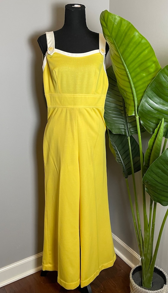 70s Lemon Bell Bottom Overall