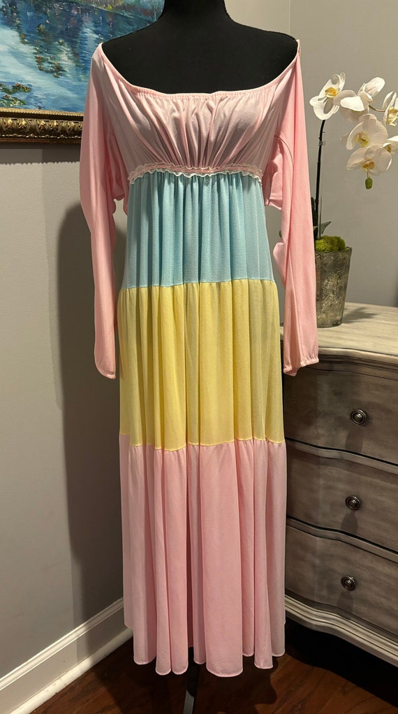 Boho Pastel Vintage Gown - image 1
