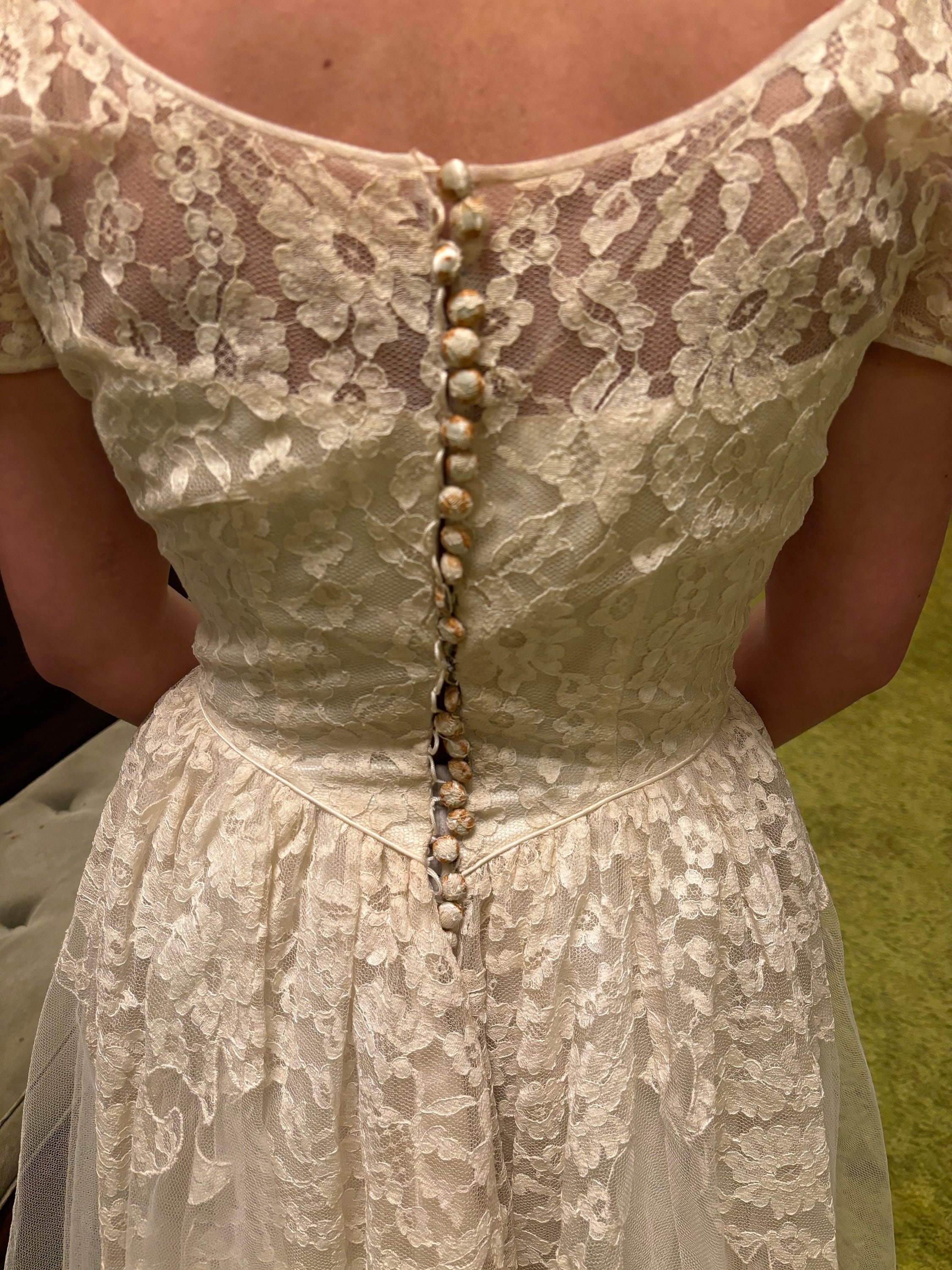 Pin Up Wedding Dress,Vintage Wedding Dress,50s Wedding Dress,Wedding Dress Tea Length,MA145