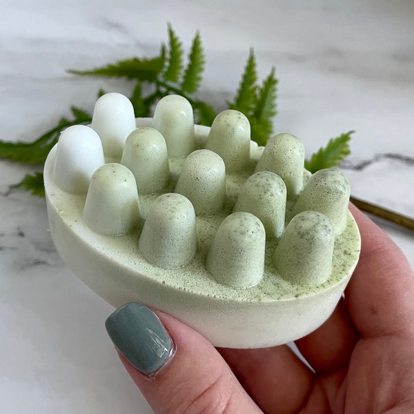 Rosemary Shampoo Massage Bar + French Green Clay Rosemary Oil Hair Growth Shampoo Peppermint Shampoo Hair Loss Solid Shampoo Bar Vegan