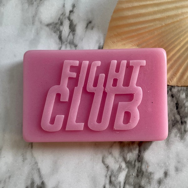 Fight Club Bar Soap Handmade | Gift Soap Funny Homemade Pink Fight Club Gifts | Sage Juniper Berry Orange Shea | Tyler Durden Movie Gift