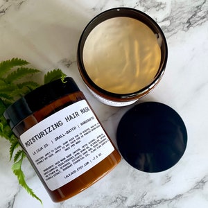 Hydraterend haarmasker voor droog haar | Luxe haarmasker met rozemarijnolie en ylang-ylang etherische olie, diepe conditioner voor haar, handgemaakt