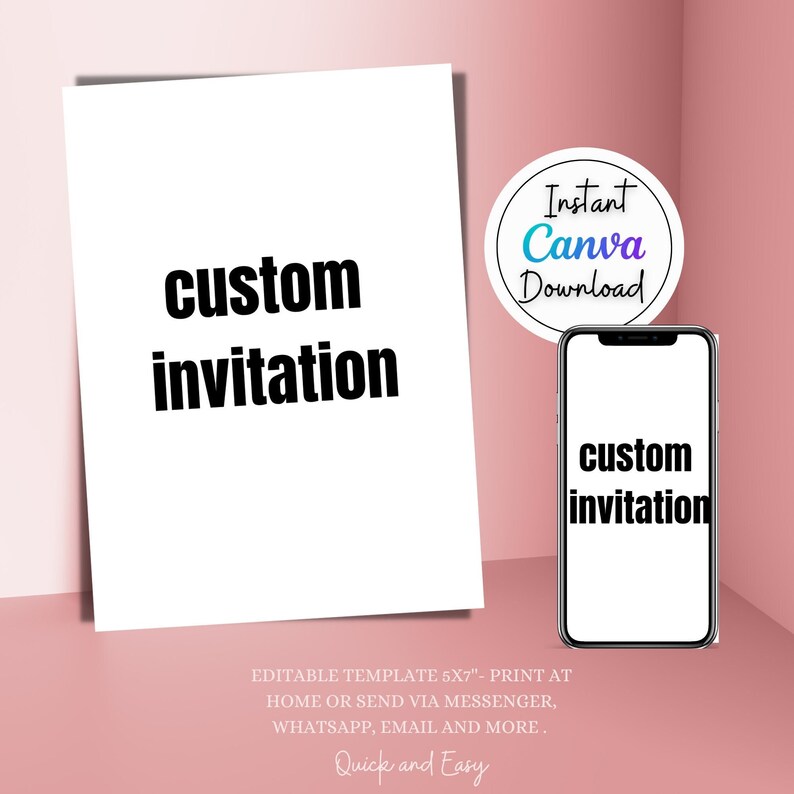 Editable Theme Party Invitation Custom Invitation Personalized Etsy