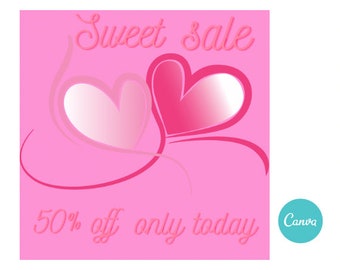 Valentine’s flyer | valentine’s sale flyer |canva template |digital download