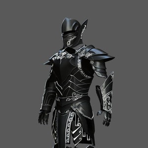 Unpainted 3D Printed Ebony Armor Set - Conquer Skyrim in Style!