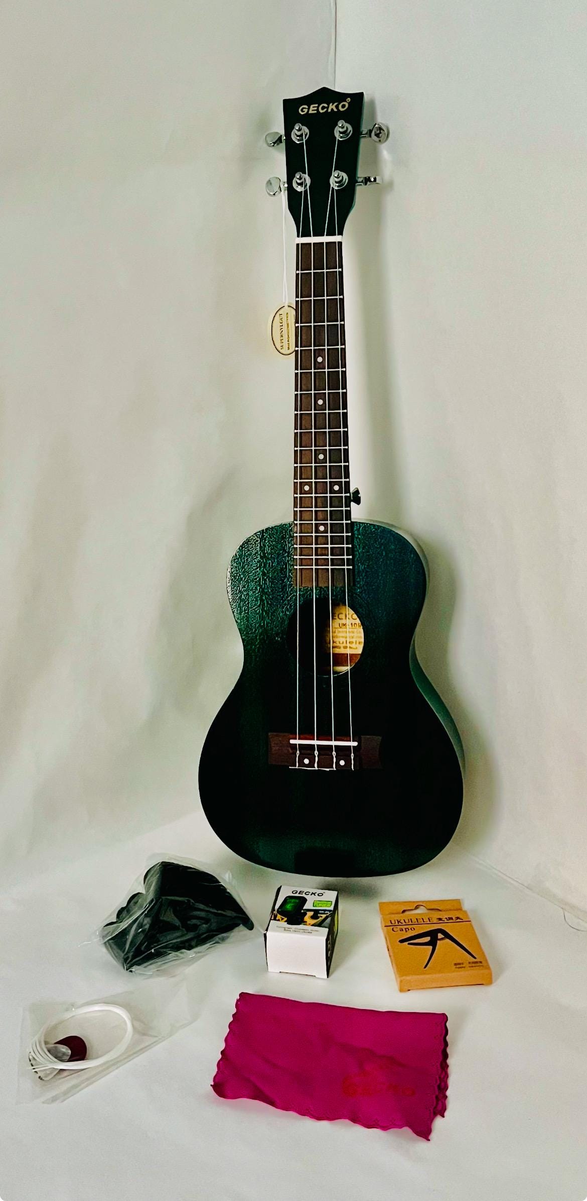 Blue Iridescent Ukulele Gecko Concert Ukulele Beginner Kids