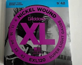 D'Addario Guitar Strings - XL Nickel Electric Guitar Strings - EXL120 9-42 Super Light