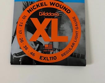 DAddario Guitar Strings XL Nickel Electric Guitar Strings EXL110  Perfect Intonation Feel Reliable Durability 6 String Guitars 10-46 R