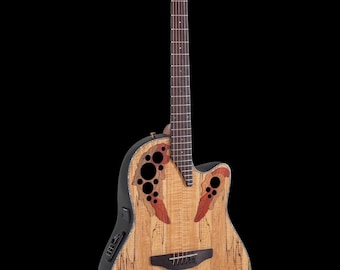 Ovation Celebrity Elite Plus CE44P Mid Cutaway Spalted Maple Natural Finish
