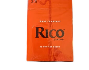 RICO / DAddario REA1025 Reeds, Rico, Bb Bass Clarinet, Strength 2.5, 10ct