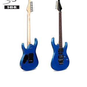 Smiger SG5 Blue Beginn Starter Elect Guitar Kit Comes with Amp Strap Tuner Extra Strings Cable and Hardware for Floyd Rose and Locking Neck